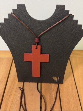 5 for 25 Wood Cross Pendant Necklace Adjustable Cord Christian Faith Jewelry